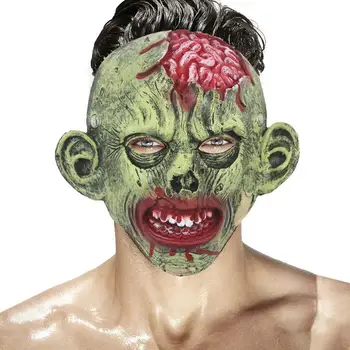 Маска за лице зомби хорър, маска за лице за Хелоуин, ужасна Кървава маска за лице, костюми, реквизит, необичайно украшение за главата на зомби
