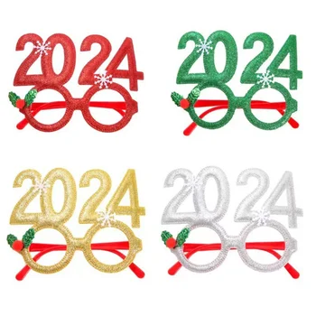 2024 Коледна Рамки За Очила Подпори За Фотосесия весела Коледа Украса на Коледни Подаръци Навидад Подаръци За Партита на новогодишна Украса