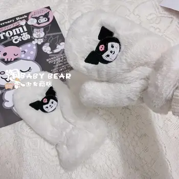 Плюшени ръкавици My Melody Kuromi от картун Sanrioed, защита от зимния студ, топли дебели ръкавици, празнични подаръци