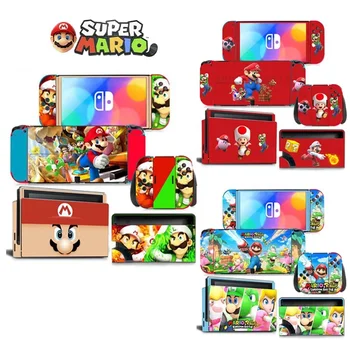 Super Mario Bros Етикети Калъф Защитна Обвивка за Nintendo Switch Oled Аксесоари Цветни Фолио на Протектора на Кожата Етикети Подаръци