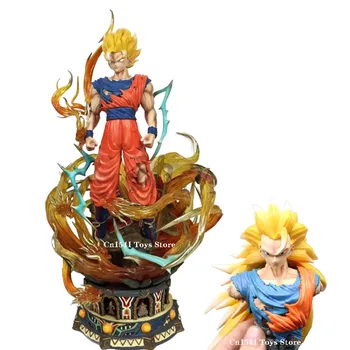 42 см Аниме Dragon Ball Супер Фигурка Ssj3 Goku Фигурка на Действие на Статуята на Супер Сайян Какаротто Фигурки Колекция от PVC Модел Играчки