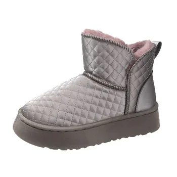 Зимни обувки 2023 New Bread, Къси Ботуши на Плюшени и Дебелото Улицата Дебела Подметка, Мини, Топли и удобни Дамски Обувки