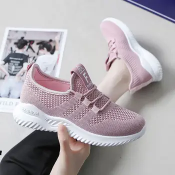Мрежести маратонки студентки 2021 Пролет-лято, нова Дамски обувки, Корейската мода, бели обувки за бягане, Дишаща мрежа обувки