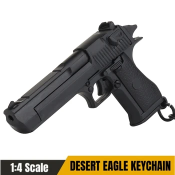 Desert Eagle-Черно Ключодържател с Мини-Пистолет 1: 4 във Формата На Миниатюрен Пистолет, Ключодържател с Окачване, Подарък за Колекция от Модели на Армейски Фенове