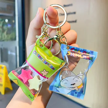 Cartoony Восъчни Ключодържател Than Shin-chan Креативна Опаковка За Закуски Надуваеми Бонбони Аниме Shinchan Shiro Студентски Училищна Чанта с Висулка