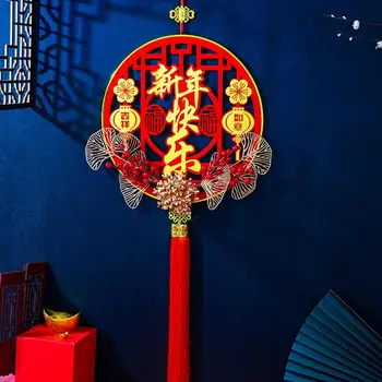 Здрав висулка, светъл акрилни висулка с плодове Fortune, с пискюл, китайски коледни украси 2024, Традиционни за партита