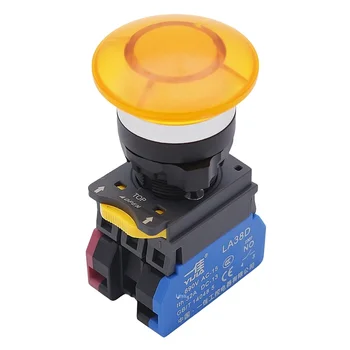 LA38D-11MD с светящимся кнопочным ключа във формата на грибовидной главата 32A Червен Зелен бутон с жълта точка