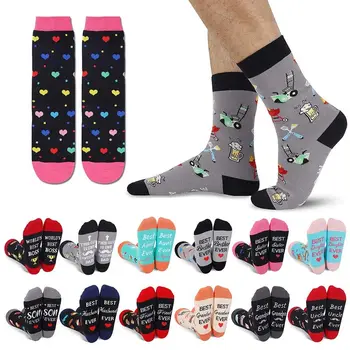 Термоноски Alphabet, Творчески памучни чорапи за сгъстяване на пот, Разтеглив Зимни Чорапи за декорация на дома