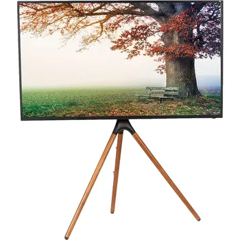 Художествени статива VIVO с led LCD-екран, от 45 до 65 инча, поставка за студийно на телевизора (абанос/черно-бяло дърво) допълнително