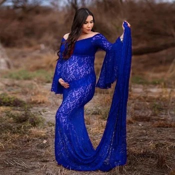 Дантелени рокли за бременни, за фотосесия с изгорени ръкави и рамене, дълга рокля за бременни, фотография на бременни жени, душата на дете