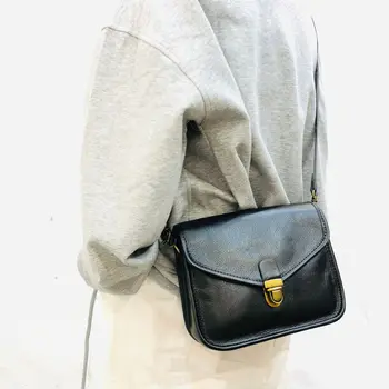 Естествена кожа ръчно изработени растително дъбени, най-горния слой, чанта-месинджър от телешка кожа, чанта за през едното рамо, диагонално чанта през рамо, женски стил