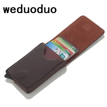 НОВ алуминиев визитница от изкуствена кожа, държач за кредитни карти, RFID-противоугонный чантата си за пътни карти, блокиране калъф за Rfid-карти