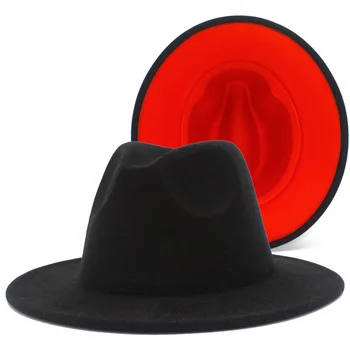Нова фетровая шапка Fedora Колор Виолетово-розова Неутрална Панама, фетровая шапка, мъжки джаз шапка, църковна шапка, дамски шапка сомбреро