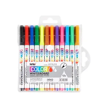 12 цветни карандашных маркери за черната дъска, стираемый маркер на водна основа, нетоксичная обучение писалка за писане и рисуване за деца