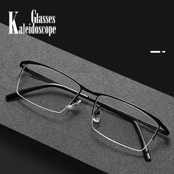 Бистра Метална Дограма за Очила За Късогледство на Жените и Мъжете Анти-Синя Светлина Квадратни Очила, Оптични Очила За точки от 0 до -600
