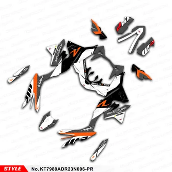 Комплект персонализирани стикери с мотоциклет графика за KTM 790 890 Adventure R 2023, черен, бял