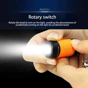 Преносим led фенерче, джобен USB акумулаторна мини-ключодържател на открито, водоустойчив фенер за къмпинг