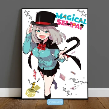 Магически аниме-плакат Sempai, японски аниме сериал, художествена корица, плакат на филма, стенни живопис, начало декор (без рамка)