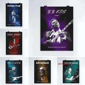 Блюзовый китарист Музиканти Би Би Кинг, Робърт Джонсън Рок-плакати, Музикални стенни рисунки на Платно за живопис декорация на дома, спални