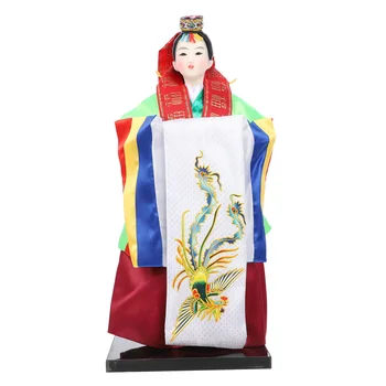Нежна Корея коприна Кукла Ханбок, Корея, Статуетка, Корейски Традиционни занаяти, на Корейското изкуство, Декорация, подарък, Китайска Кукла