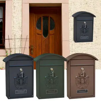 Метален стенен пощенската кутия, пощенската кутия с голям капацитет, устойчив на атмосферни влияния, монтиране на пощенска кутия, сигурност, пощенска кутия с ключалка за ключове, кутия за дома