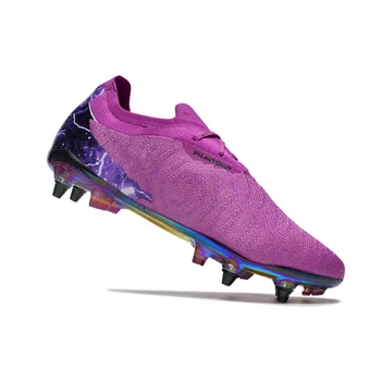 Футболни обувки FG AG SG TF футболни обувки, мъжки момчета дамски кожени футболни обувки carpe da calcio лилаво размер на 35-45EUR
