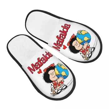 Sandal busa memori anak anjing дан anak anjing kustom Mafalda World дан dia sandal rumah kartun Quino hangat nyaman