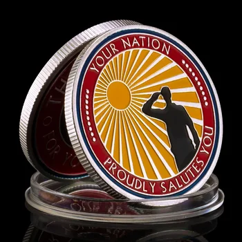Военна монета на САЩ Благодаря ви за вашата служба Challenge Coin Honor златна монета с гордост Ви приветства Паметна монета Ветеран