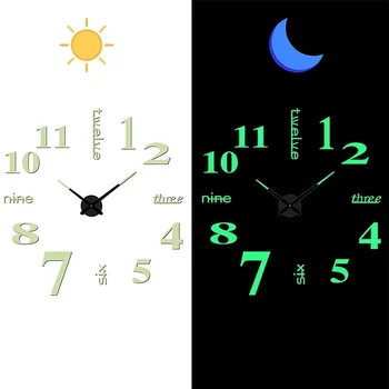 Светещи стенни настолни часовници със собствените си ръце за дома Безшумни часовници Цифрови часовници за всекидневна Етикети за стая акрил