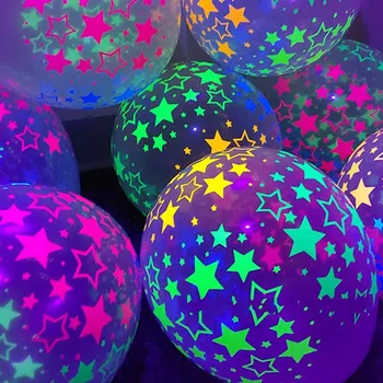 10шт 12-инчов ултравиолетови неонови надписи, светещи балони Love Heart Флуоресцентно балон, светещи в тъмното за украса на сватба, рожден Ден Globos