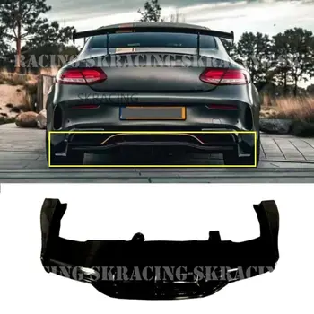 Лъскаво Черен Дифузер на Задната Броня от FRP/от Настоящия Въглеродни Влакна За Устни Подходящ За Benz W205 C C63 AMG 2-Врати Купе 2015-2021 Тялото И Апликации