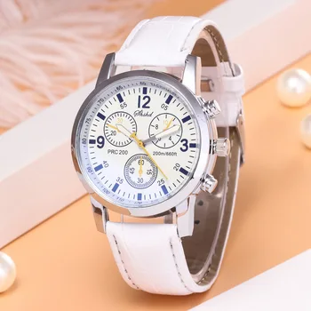 2023 Класически Модерен Часовник Мъжки Бели Спортни Часовници С Кожена Каишка На Кварцови Ръчни Часовници За Мъже Евтини Цени Дропшиппинг Reloj Hombre