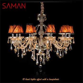 Полилей в американски стил SAMAN Led подвесная свещ, Окачена лампа Луксозни осветителни тела за дома Вила Хол