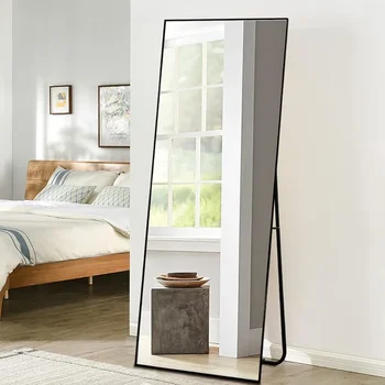 Огледало в цял ръст, Със стойка Подова огледало в цял ръст, окачени или прислоненное до стената в тънка рамка от алуминиева сплав, без транспортиране на помещение