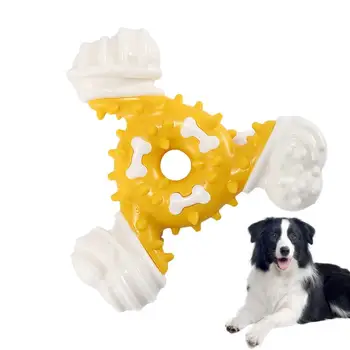 Играчки за дъвчене за кучета, стабилна играчка за дъвчене на кучетата, Триъгълна кост, Мултифункционален Тъчпад играчка за шлифоване на зъбите, Множество куче за почистване на зъбите