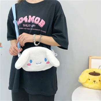 Sanrio Hello Kitty Чанта През Рамо дамски Чанти Cinnamoroll Kuromi mymelody Плюшено Раница, Чанта За Съхранение на Слушалки За Момичета, Детски подарък Раница
