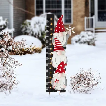 Коледна украса Сензор за сняг, Дядо Коледа Детектор сняг Сладък гном Карта измерване на сняг в двора на открито Декорации за украса на градината в двора