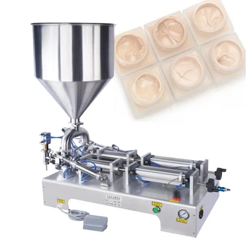 Хоризонтална машина за бутилиране на макаронени изделия с двойна глава Автоматична Количествена Машина за бутилиране на течности в козметичната Мед паста