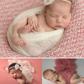 8-цветен реквизит за снимки на новороденото, бебешки тайна, аксесоари за фотосесия, одеало за фото студио, фон от завързана еластична тъкан