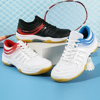 Нови обувки за бадминтон За мъжки и женски двойки, амортизирующая, дишаща и износостойкая обувки за тренировки по тенис за деца и възрастни