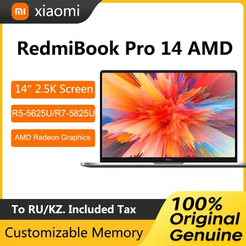 Лаптоп Xiaomi RedmiBook Pro 14 с 14-инчов екран 2.5 K Лаптоп на AMD Ryzen R5-5625U ах италиански хляб! r7-5825U 16 GB, 512 GB Графичен Нетбук, AMD Radeon