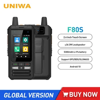UNIWA F80S POC Преносима Радиостанция 4G Здрав Телефон Spreadtrum Четириядрен 1 GB + 8 GB 5300 mah Батерия 2,4 Инча 1,4 Ghz процесор Android 10 Мобилен Телефон