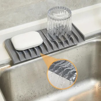 Силиконов препарат за съдове Не се събира вода Творчески Подложка за източване силиконов сапун ястия за баня