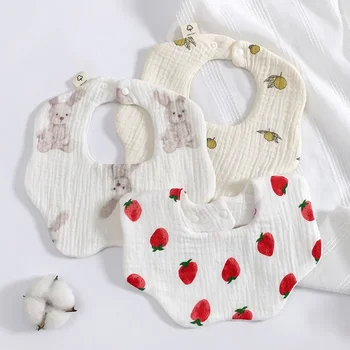 Детски памучни кърпи за слюнка от памучна тъкан, Стоки за майката и бебето на Едро Детски лигавник Кърпа за слюнка от венчелистчета на бебето