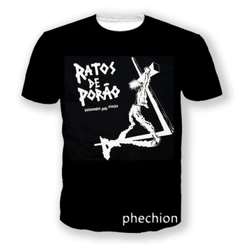 phechion/Мъжки/Дамски Тениска RATOS DE PORAO Rock Band с 3D Принтом И Къс ръкав, Ежедневни Тениска, Спортни Летни блузи в стил Хип-Хоп, L19