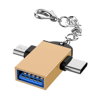 в 1 OTG-адаптере USB 3.0 конектор Micro USB и USB с конектор C от алуминиева сплав конвертор HHUAWEI
