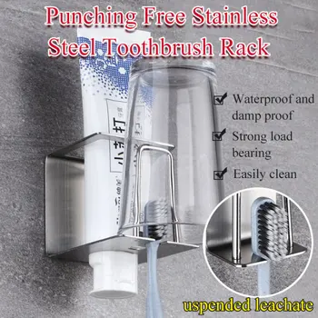 Хигиенни държач за четка за зъби и самобръсначки от неръждаема стомана за баня