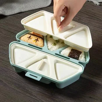6 Клетки Триъгълна форма за суши със собствените си ръце Японски преса За приготвяне на оризови топки Машина Bento Box Формата за Онигири Аксесоари за Bento