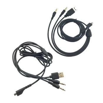 Сменяеми кабела-сплитер микрофонного кабел RGB PC USB, 3.5 мм за безжични геймърски слушалки SteelSeries Arctis 3 5 7 Pro