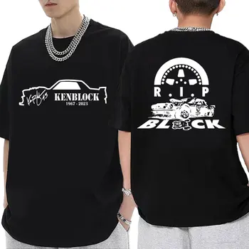 Тениска с графичен принтом Ken Block 43, Лятна мъжки Дамски реколта риза в стил хип-хоп, Големи размери, Висококачествени памучни свободни тениски, градинска облекло